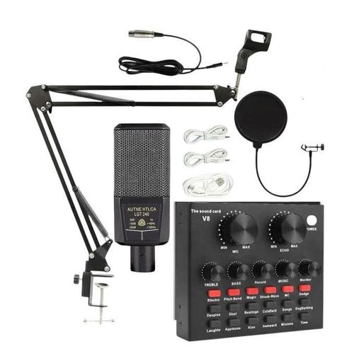 Studio Kit Condenser Microphone With Sound Card & Stand Item | Buy Studio Kit Condenser Microphone With Sound Card & Stand | SPOP Enterprise Global
